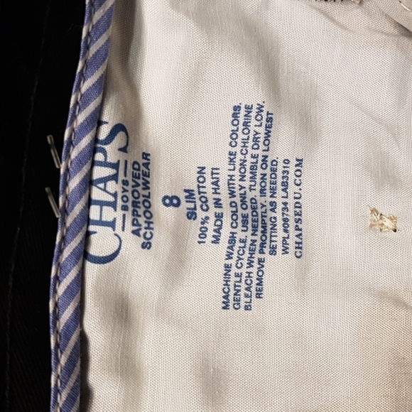 Chaps black size 8 slim black pleated front pants NWT - Picture 5 of 5